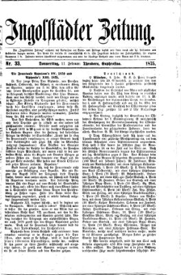 Ingolstädter Zeitung (Neue Ingolstädter Zeitung) Donnerstag 11. Februar 1875