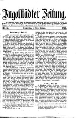 Ingolstädter Zeitung (Neue Ingolstädter Zeitung) Donnerstag 4. März 1875