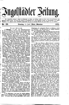 Ingolstädter Zeitung (Neue Ingolstädter Zeitung) Dienstag 15. Juni 1875