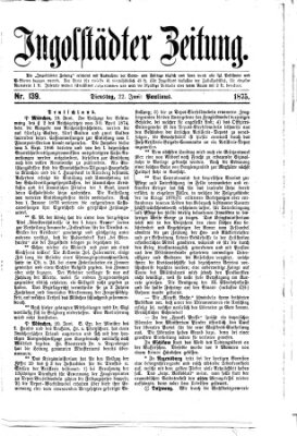 Ingolstädter Zeitung (Neue Ingolstädter Zeitung) Dienstag 22. Juni 1875