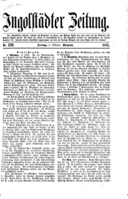 Ingolstädter Zeitung (Neue Ingolstädter Zeitung) Freitag 8. Oktober 1875