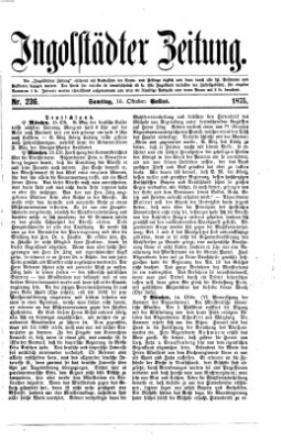 Ingolstädter Zeitung (Neue Ingolstädter Zeitung) Samstag 16. Oktober 1875