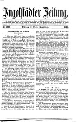 Ingolstädter Zeitung (Neue Ingolstädter Zeitung) Mittwoch 20. Oktober 1875