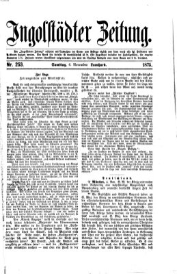 Ingolstädter Zeitung (Neue Ingolstädter Zeitung) Samstag 6. November 1875