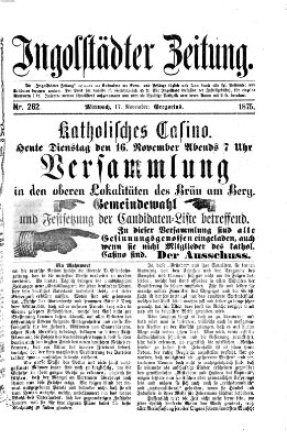 Ingolstädter Zeitung (Neue Ingolstädter Zeitung) Mittwoch 17. November 1875