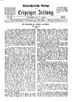 Leipziger Zeitung. Wissenschaftliche Beilage (Leipziger Zeitung) Donnerstag 7. Januar 1875