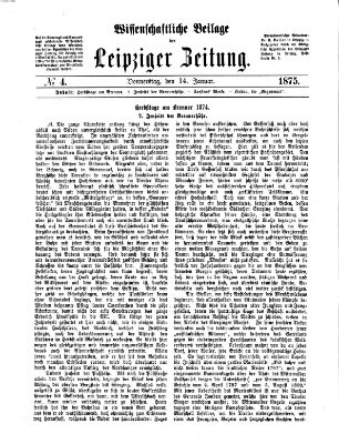 Leipziger Zeitung. Wissenschaftliche Beilage (Leipziger Zeitung) Donnerstag 14. Januar 1875