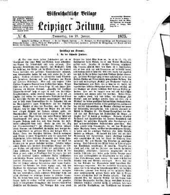 Leipziger Zeitung. Wissenschaftliche Beilage (Leipziger Zeitung) Donnerstag 21. Januar 1875