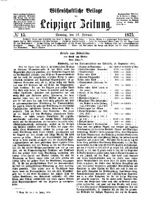 Leipziger Zeitung. Wissenschaftliche Beilage (Leipziger Zeitung) Sonntag 21. Februar 1875