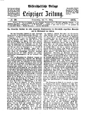 Leipziger Zeitung. Wissenschaftliche Beilage (Leipziger Zeitung) Donnerstag 11. März 1875