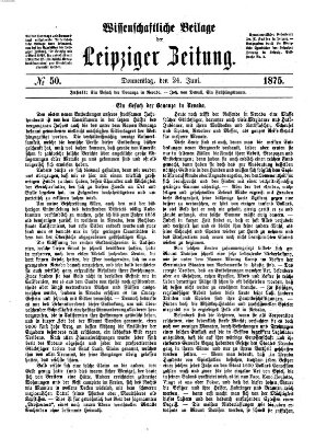 Leipziger Zeitung. Wissenschaftliche Beilage (Leipziger Zeitung) Donnerstag 24. Juni 1875