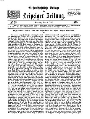 Leipziger Zeitung. Wissenschaftliche Beilage (Leipziger Zeitung) Sonntag 4. Juli 1875