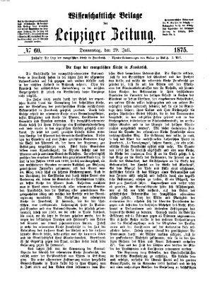 Leipziger Zeitung. Wissenschaftliche Beilage (Leipziger Zeitung) Donnerstag 29. Juli 1875