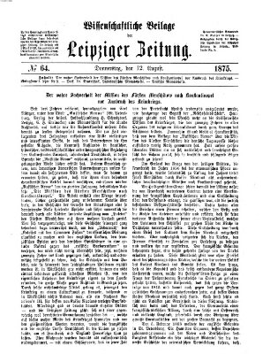 Leipziger Zeitung. Wissenschaftliche Beilage (Leipziger Zeitung) Donnerstag 12. August 1875