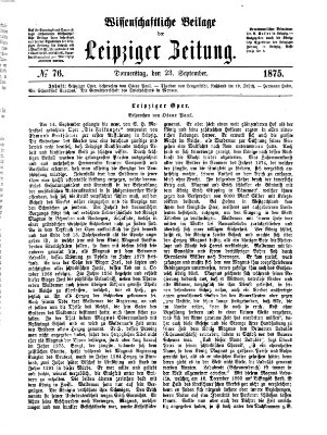 Leipziger Zeitung. Wissenschaftliche Beilage (Leipziger Zeitung) Donnerstag 23. September 1875