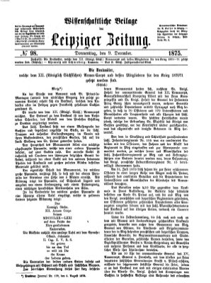 Leipziger Zeitung. Wissenschaftliche Beilage (Leipziger Zeitung) Donnerstag 9. Dezember 1875