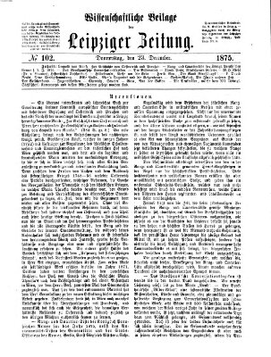 Leipziger Zeitung. Wissenschaftliche Beilage (Leipziger Zeitung) Donnerstag 23. Dezember 1875