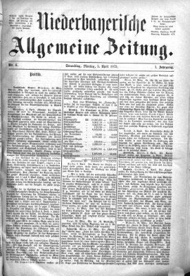 Niederbayerische allgemeine Zeitung Montag 5. April 1875