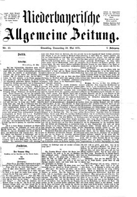 Niederbayerische allgemeine Zeitung Donnerstag 20. Mai 1875