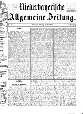 Niederbayerische allgemeine Zeitung Montag 24. Mai 1875