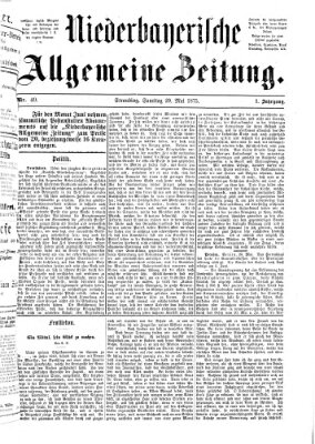 Niederbayerische allgemeine Zeitung Samstag 29. Mai 1875