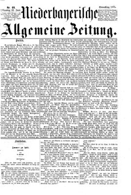 Niederbayerische allgemeine Zeitung Dienstag 22. Juni 1875