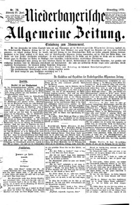 Niederbayerische allgemeine Zeitung Mittwoch 23. Juni 1875