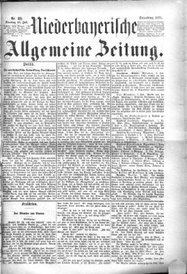 Niederbayerische allgemeine Zeitung Dienstag 13. Juli 1875