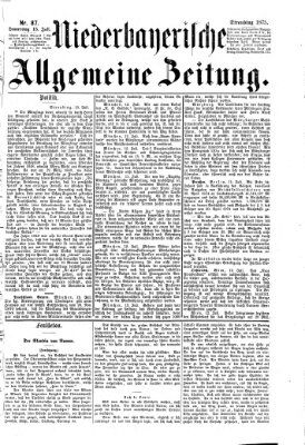 Niederbayerische allgemeine Zeitung Donnerstag 15. Juli 1875