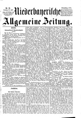 Niederbayerische allgemeine Zeitung Dienstag 20. Juli 1875