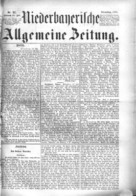 Niederbayerische allgemeine Zeitung Mittwoch 21. Juli 1875