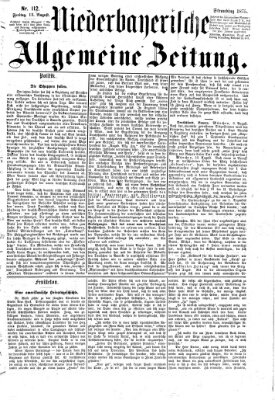 Niederbayerische allgemeine Zeitung Freitag 13. August 1875