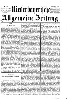 Niederbayerische allgemeine Zeitung Samstag 21. August 1875