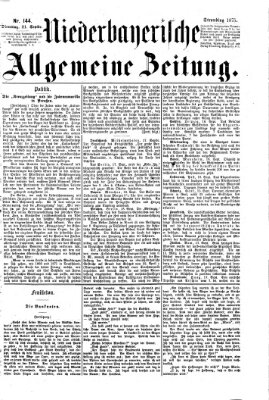 Niederbayerische allgemeine Zeitung Dienstag 21. September 1875