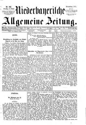 Niederbayerische allgemeine Zeitung Dienstag 16. November 1875