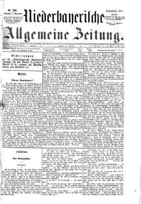 Niederbayerische allgemeine Zeitung Dienstag 7. Dezember 1875