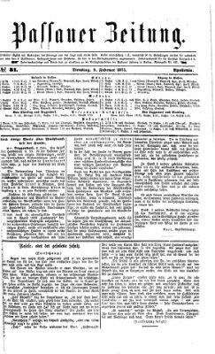 Passauer Zeitung Dienstag 9. Februar 1875