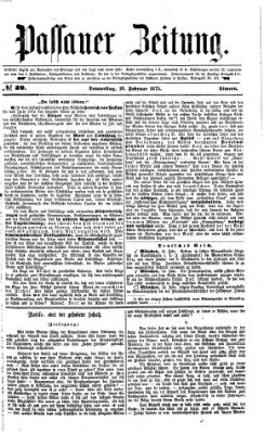 Passauer Zeitung Donnerstag 18. Februar 1875