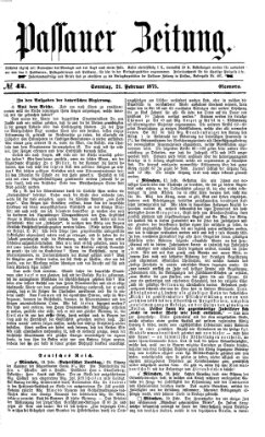 Passauer Zeitung Sonntag 21. Februar 1875