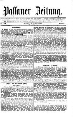 Passauer Zeitung Dienstag 23. Februar 1875