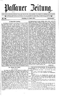 Passauer Zeitung Dienstag 13. April 1875