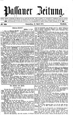 Passauer Zeitung Donnerstag 15. April 1875