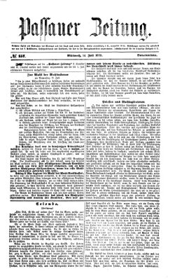 Passauer Zeitung Mittwoch 14. Juli 1875