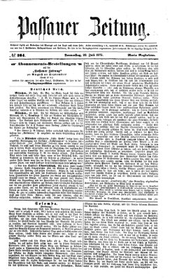 Passauer Zeitung Donnerstag 22. Juli 1875