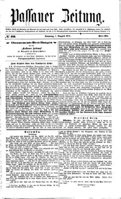 Passauer Zeitung Sonntag 1. August 1875