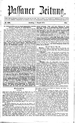 Passauer Zeitung Samstag 7. August 1875