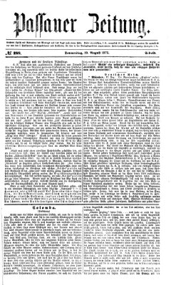 Passauer Zeitung Donnerstag 19. August 1875