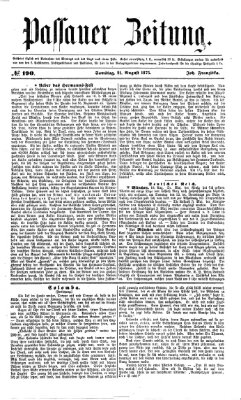 Passauer Zeitung Samstag 21. August 1875