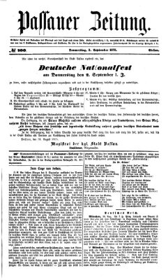 Passauer Zeitung Donnerstag 2. September 1875