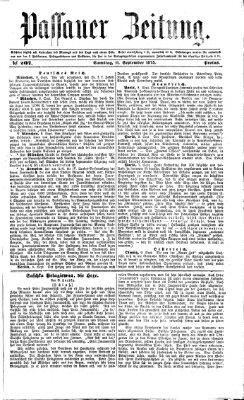 Passauer Zeitung Samstag 11. September 1875